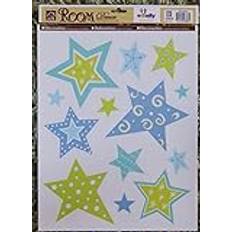 e-baby-store Blue And Green Star Wall, Furniture Stickers For Nursery, Childrens, Childs, Kids, Baby, Boys, Girls Bedroom, Playroom. Decals, Stickarounds, Murals, Wallpaper, Adhesives.