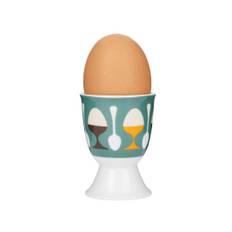 Retro 6 Piece Egg Cup Set - white (6.5 H x 4.8 W x 4.8 D cm)