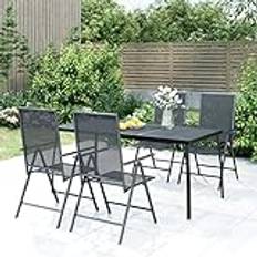 NITCA Garden Dining Set,Patio Dining Set, Garden Furniture Set Dining Table and Chairs, Dining Furniture,for Garden, Patio, Terrace, Alfresco Dining,Steel, 5 Piece Tipo 1