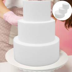 4 pcs round foam cake dummies practice decorate wedding