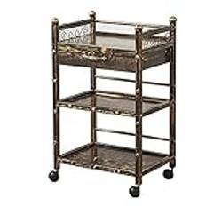 TVSKWMRQ Trolley Bar cart 3 Shelves Bar Serving Cart Catering Trolley Table Kitchen Wine Storage Cart Industrial Vintage Style Easy to Assemble Beauty Cart