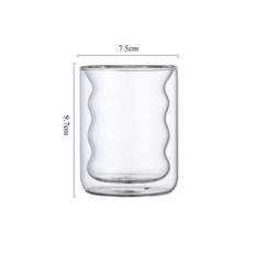 (a-Double Wall Clear) 300ML Colored Whisky Vodka Cocktail Glass Single/Double Layer Heat Resistant Coffee Milk Water Cup Lovely Home Party Drinkware