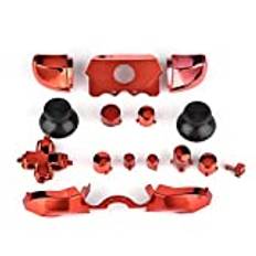 Tihebeyan Full Button Sets Mod Replace Part Compatible with Microsoft Xbox One Controller 3.5mm Jack(Red)