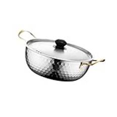 JISADER Ramen Pot Soup Pot Quick Heating Easy to Clean Stockpot Kitchen Cookware for Backyard Parties Picnic Hiking Stew Ramyun, 20cm Argent