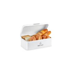 Bread Bin, White Metal Bread Box Storage Box for Modern Farmhouse Kitchen, Perfect Metal Storage Tin To Keep Your Bread, Bagels, Rolls And Buns Fresh