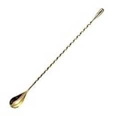 Stainless Steel Cocktail Mixing Spoon Long Cocktail Shaker Spoon Barware Stirring Spoon Twisted Bar Spoon-40CM Gold