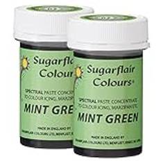 Sugarflair Spectral Mint Green Food Colouring Paste, Highly Concentrated for Use with Sugar Pastes, Buttercream, Royal Icing or Cake Mix, Vibrant Colour Dye - 25g (Pack of 2)