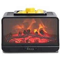 MeplLivs Dynamic Flame Fireplace Electric Wax Melt Warmer PTC Heating Plate Monochromatic Wax Burner Fragrance Wax Warmer for Home Office Gifts & Decor£¨Black£©