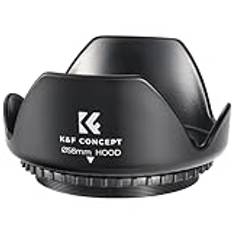 58mm Lens Hood, K&F Concept Universal Tulip Flower Lens Hood Sun Shade with Cleaning cloth for Canon Nikon Sony Pentax Olympus Fuji Camera