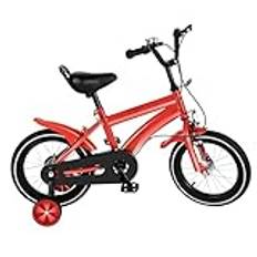 innytund Kids Bicycle 14 Inch Kids Bicycle Girls Boys Bicycle Red Universal Kids Bike with Support Wheels, Double brake and Seat Armrest Beginner Bike Kid's for Girls and Boys 3-8 years and more