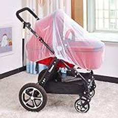 Universal Mosquito Net for Pram, Summer Infant Strollers Protection Cover, Portable Mini Insect Net for Bassinets, Cradles Playards, Crib, Pushchair, Buggy, Carrycot (1, White)
