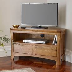 Rustic Solid Oak TV Cabinets - Corner TV Unit - Orrick Range - Oak Furnitureland