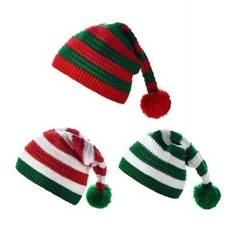 Knitted stripe pattern santa hat hat for christmas parent-child supplies