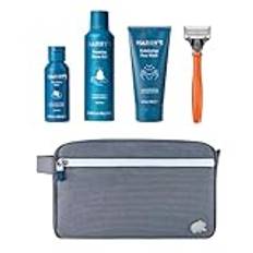 Harry's Essentials Gifting Bundle - Men's Razor + Shaving Gel + After Shave Balm + Face Wash, Harry's Razors use 5 Blade Design for Smoother Shaving, Travel Shaving Set for Men