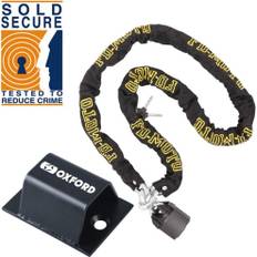 FD-MOTO 1.8M*10mm STEEL Heavy Duty Motorbike Chain Lock Padlock + Oxford Motorcycle Ground Anchor Lock (Sold Secure)