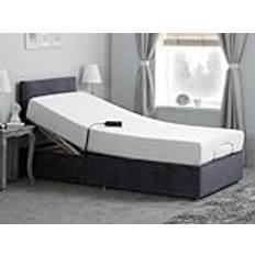 sleepkings Sleepwell Electric Adjustable Bed for Seniors Charcoal Grey Chenille with Headboard and Maxicool Memory Foam Mattress (6ft Super King Size)