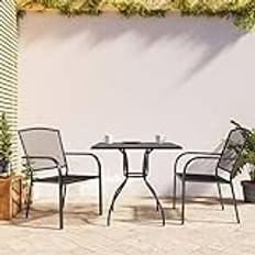 LAPOOH 3 Piece Garden Dining Set Anthracite Steel,Patio Dining Sets,Table Chairs Outdoor,Garden Furniture,Garden Dining Set-3187965