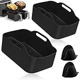 5PCS Silicone Air Fryer Liner for Ninja Dual Air Fryer Accessories AF300UK  AF400UK Reusable Silicone Baking Basket Tray for Ninja Foodi/Salter Vortex  on OnBuy