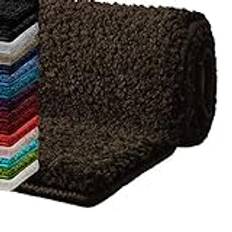 casa pura Non-Slip Bath Mat SKY Soft, Modern, Shaggy Bathroom Rug with Dense Absorbent Pile High Thickness Quick Drying, Machine Washable (Brown, 70 x 120 cm)