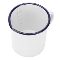 White enamel graduated measuring cup colored drinking glasses espresso