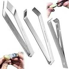 3PCS Garlic Peeler, Flat and Slant Fish Bone Tweezers, Stainless Steel Garlic Peeling Tweezers, Portable Kitchen Tweezers, Garlic Peeler Tweezers