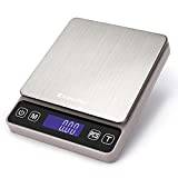 Digital Kitchen Scale, 3000g/0.1g Precision Multifunction Food Meat Scale Jewelry Lab Carat Powder Scale with Back-Lit LCD Display(Batteries Included)