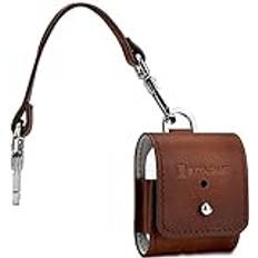 StilGut Leather Case for Apple AirPods 2. Generation, AirPods 2 Case with Keychain, Cognac Brown