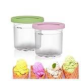 Ice Cream Containers (4 Pcs - 1 Pint Each) for Homemade Ice Cream Reusable  with Lids Compatible with NC299AMZ & NC300s Series Creami Ice Cream Makers