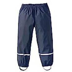 Kids Waterproof Trousers Thin Girls Boys Rain Pants Outdoor Windproof Mud Dirty Proof Trousers Rainwear for Children Navy 98/104