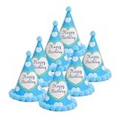 Ciieeo 12pcs Birthday Party Cone Hats Caps Party Hats for Cake Child Hairball