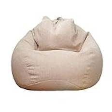 UGEFKMQ Chair Bean Bags Covers Bean Bag Gaming Bean Bags Chair Soft And Comfortable Linen Living Room Bean Bag Cover Benbags Indoor Outdoor(No Filler),Beige,70Cm*80Cm