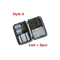 Men Women Travel Bags Sets Soft Packing Cube Storage Pouch Portable Clothing Shoes Sorting Organizer Luggage Bags Accessory - Multicoloured