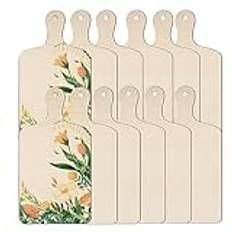 Plmvhpb 12pcs Blank Wooden Breakfast Board 11.8 x 6.2 Chopping Board with Unfinished Blank Small Chopping Board for DIY Kitchen Decor Summer Party Supply