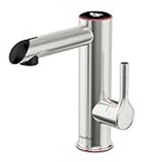 Stainless Steel Electric Tap, 220V Hot Water Tap, Instant Hot Water Tap for Bathroom, Electric Tap with Digital Display, Tankless Water Heater (Silver)