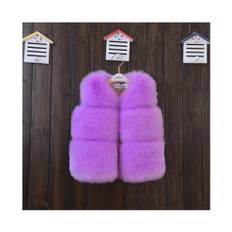 (Purple, 1-2Years) Winter Kids Girls Fluffy Faux Fur Vest Coat Thick - Not Specified - One Size