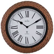 Acctim mead rattan effect 36cm wall clock indoor / outdoor