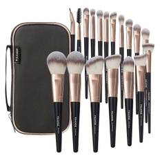 Makeup Brushes With Case, 18 Pcs Professional Makeup Brush Set Premium Synthetic Face Kabuki Brush Kit Foundation Blush Powder Eyeshadow Brushes Set New Year Gift - Gift Set Mother's Day Gift - Black Rose Golden