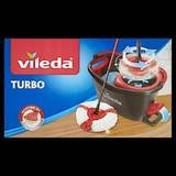 Vileda Turbo EasyWring & Clean Complete Set, Mop and Bucket  with Power Spinner, Coral : Health & Household