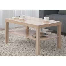 Coffee table, white stained oak effect, 90x55 cm