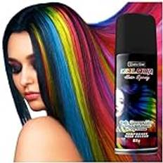 KreativeKraft Temporary Colour Hair Spray, Wash Out Hair Colour for Adults and Teens (Black)