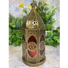 Moroccan chakra zinc lantern candle tealight holder lighting ornament 22 cm