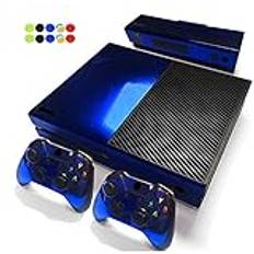 Skin For Xbox One - Morbuy Vinyl Full Body Protective Sticker Cover Decal For Microsoft Xbox One Console & 2 Dualshock Controller Skins + 10pc Silicone Thumb Grips (Blue Glossy)