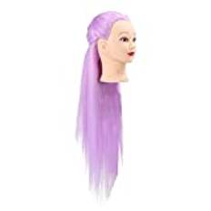 Hairdresser Training Head, High Temperature Fiber Durable Mannequin Head for Hairdressing Training for Cosmetology Students for Practice(Cherry blossom purple)