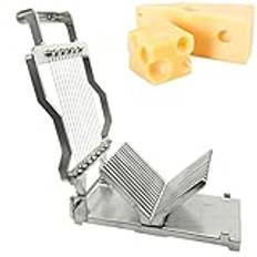 ZBJDX Commercial Cheese Slicer 1cm&2cm Stainless Steel Cutter Cheese Cutter Butter Cutting for Cheese Tofu Slicing Vegetables fruit Kitchen Cooking DIY Baking Tool (Silver)