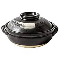 Ceramic Pots for Cooking,Casserole Cookware with Lid for Cooking Hot Pot and Soup, Ceramic Casserole Clay Pot Earthen Pot, Easy to Clean, Cold and Heat Resistant(1.7L)