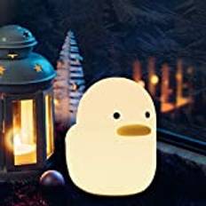 ipalmay LED Duck Night Light,Cute Animal Soft Silicone Nursery Kids Night Light Rechargeable Bedside Table Desk Night Lamp Birthday Gifts Room Decorations for Baby Girls Women Bedrooms