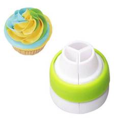 Baking tool icing piping bag cream nozzle converter tri-color coupler cake decor