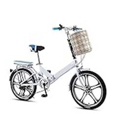 Folding City Bike Bicycle,7-Speed Folding Bicycle for Adult,High Carbon Steel Full Suspension Bicycle Easy Folding City Bicycle for Men Women