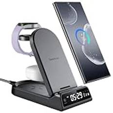 SwanScout Wireless Charger for Samsung, SwanScout 702S, 4 in 1 Foldable Wireless Charging Station for Samsung Galaxy S24 Ultra/S23 Ultra/S22/Z Flip 5, Watch Charger for Galaxy Watch 6/5/4, Buds 2/Pro