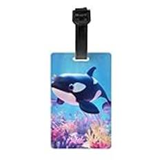 Cute tiger whale PVC luggage tag, soft rubber material, light and flexible, information protection, full-width printing, high recognition